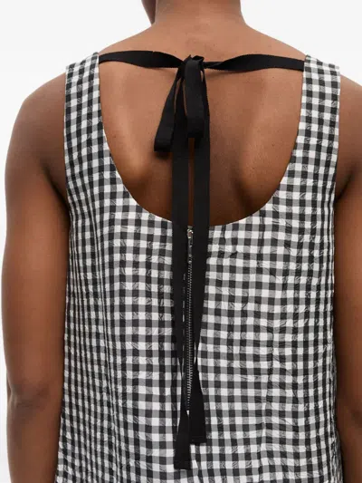 Ganni Gingham-print Dress In Gray