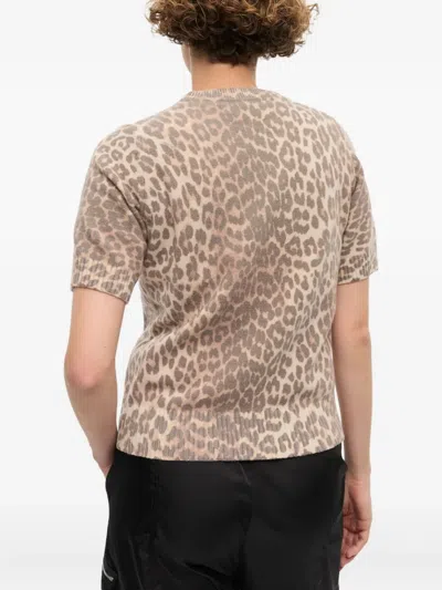 Ganni Leopard Wool T-shirt