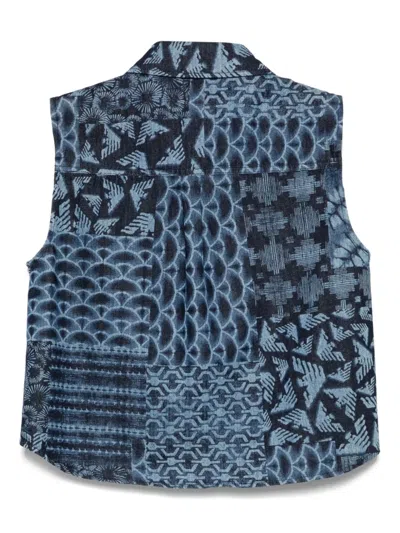 Emporio Armani Denim Top In Blue