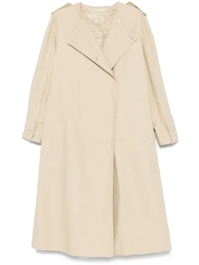 Moncler Gourdon Cotton-blend Trench Coat In Beige