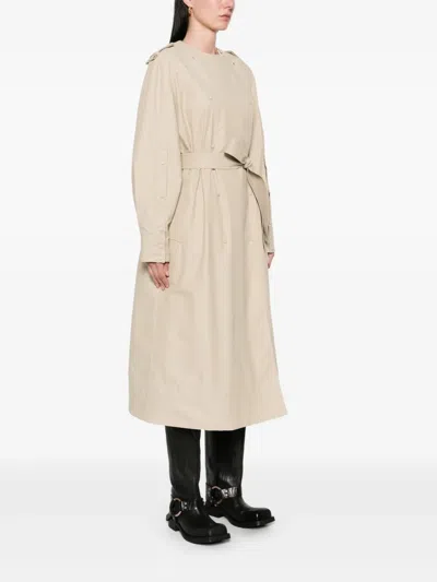 Moncler Gourdon Cotton-blend Trench Coat In Beige