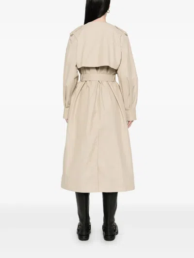 Moncler Gourdon Cotton-blend Trench Coat In Beige