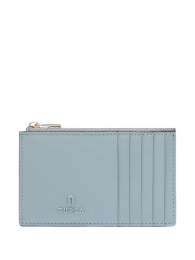 Furla Leather Card Holder In Blue