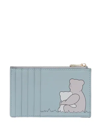 Furla Leather Card Holder In Blue