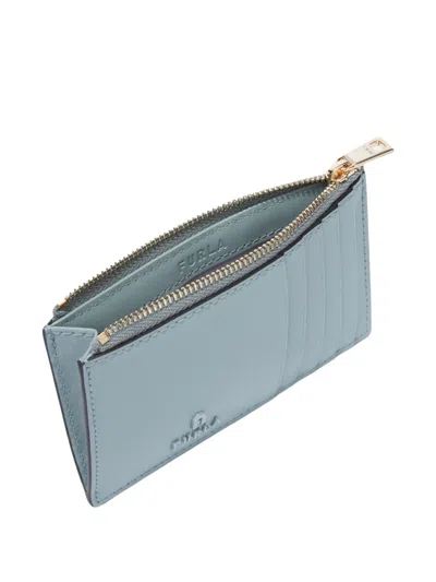 Furla Leather Card Holder In Blue