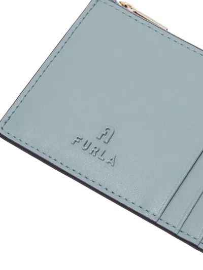 Furla Leather Card Holder In Blue