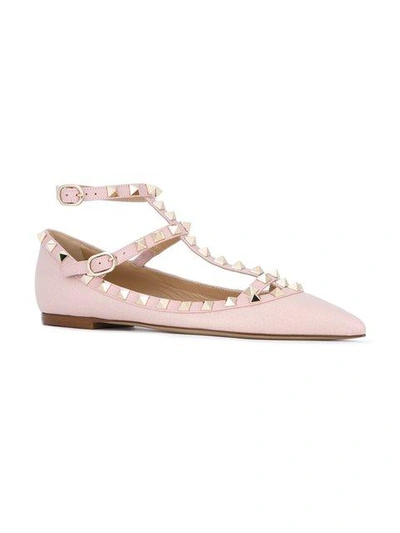 Shop Valentino Garavani 'rockstud' Ballerinas