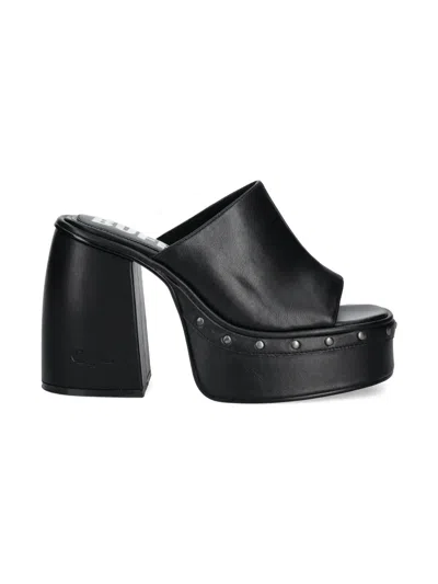 Buffalo 120mm Heart Sandals In Black