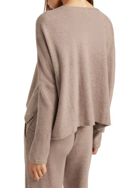 Splendid London Long Sleeve Lounge Top In Brown