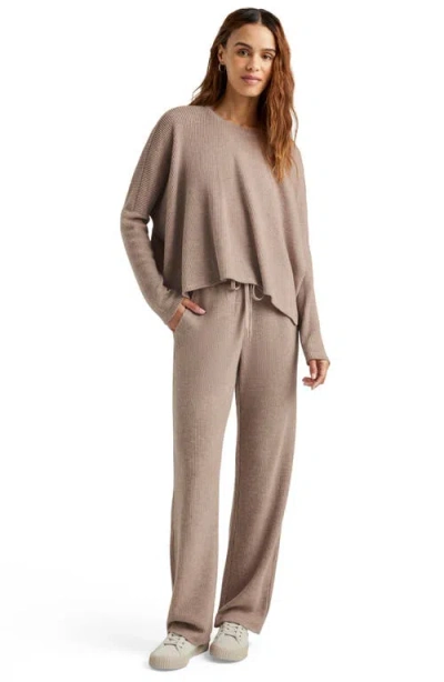 Splendid London Long Sleeve Lounge Top In Brown