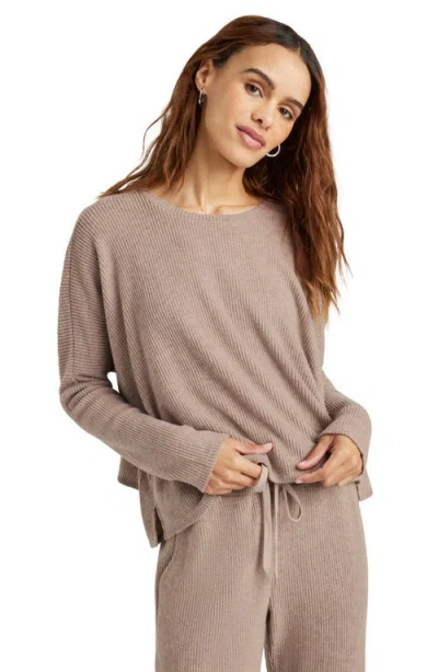 Splendid London Long Sleeve Lounge Top In Brown