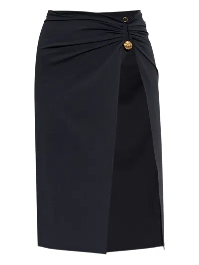 Versace Rolled High-rise Midi Skirt In 1b000 Black
