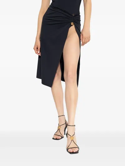 Versace Rolled High-rise Midi Skirt In 1b000 Black