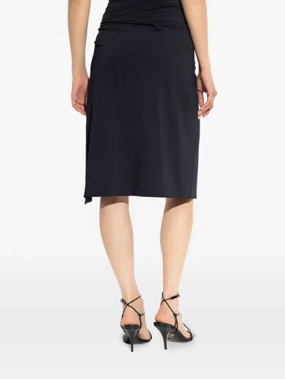 Versace Rolled High-rise Midi Skirt In 1b000 Black