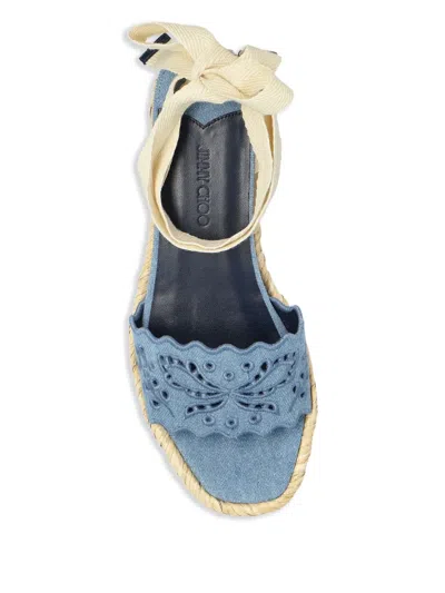 Jimmy Choo Arlee 60 Flatform Wedge Sandals In Blue