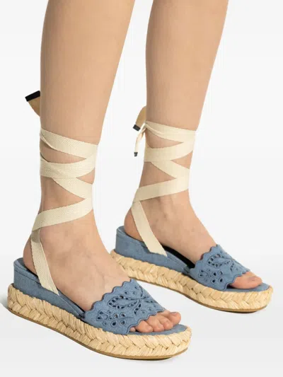 Jimmy Choo Arlee 60 Flatform Wedge Sandals In Blue