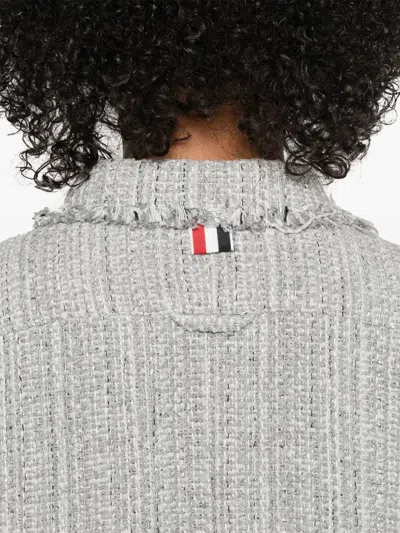 Thom Browne Shirt Cotton Blend Frayed Edges In Gray