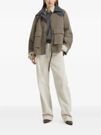 Brunello Cucinelli Dazzling Mesh Knitted Vest In Gray