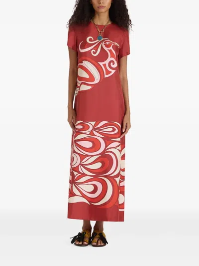 La Doublej Swing Maxi Dress In Red