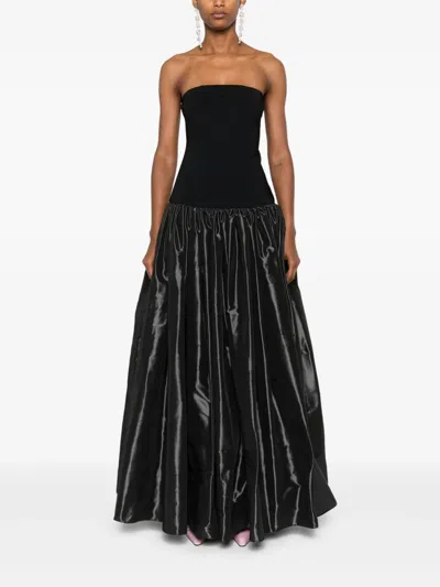 Coperni Strapless Princess Dress Side Pockets In Black