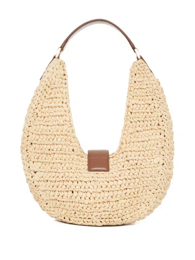 Anine Bing Lou Monogram Shoulder Bag In Neutral