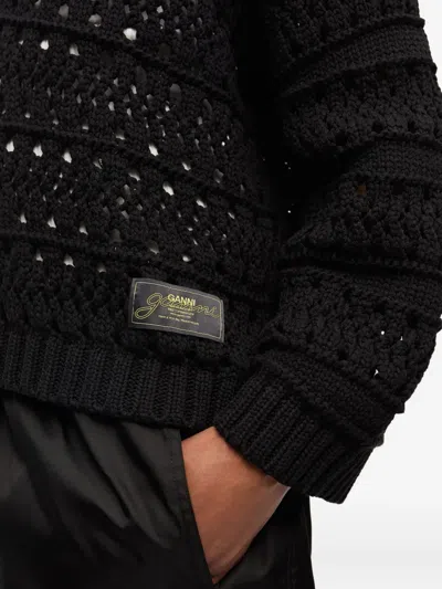 Ganni Pullover Mit Lochstrickmuster