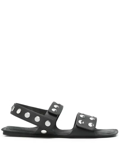 Khaite Black Boden Flat Sandals