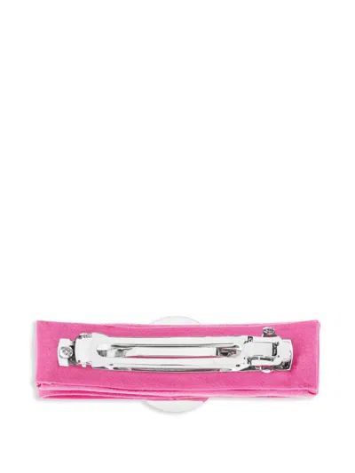 Versace Biggie Medusa Satin Hair Clip In Pink