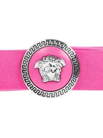 Versace Biggie Medusa Satin Hair Clip In Pink