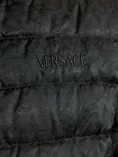 Versace Tailored Jacket With Elasticated Cuffs And Hem In Black