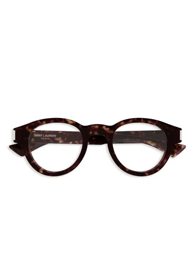 Saint Laurent Round-frame Glasses In Brown