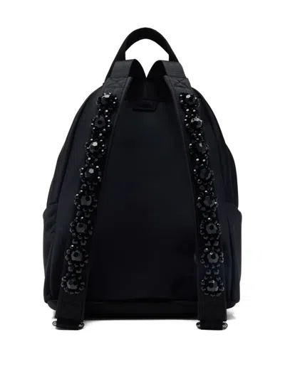 Simone Rocha Bow And Bead-embellished Nylon Backpack In Black