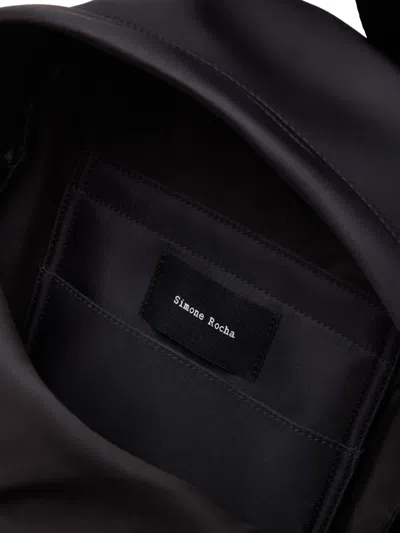 Simone Rocha Bow And Bead-embellished Nylon Backpack In Black