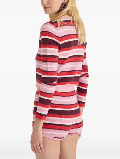 La Doublej Striped Ribbed Cotton And Cashmere-blend Sweater