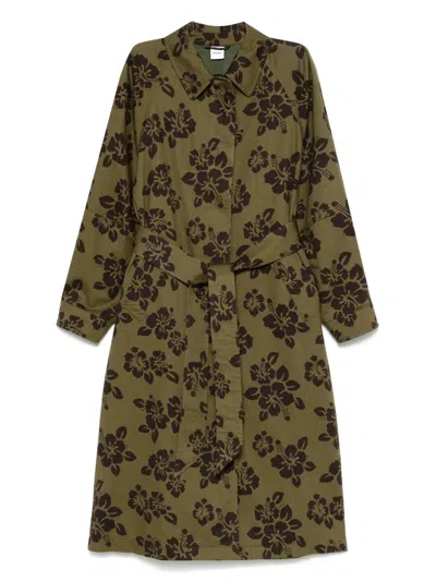Aspesi Hibiscus-print Coat In Fiore Militare