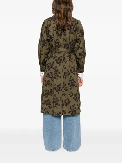 Aspesi Hibiscus-print Coat In Fiore Militare