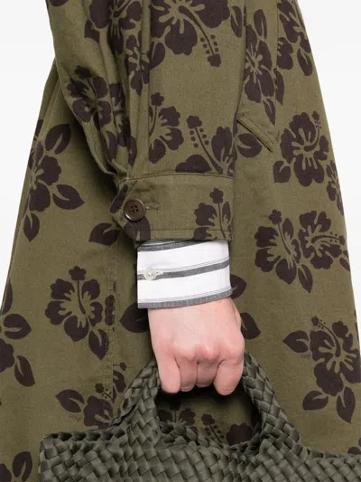 Aspesi Hibiscus-print Coat In Fiore Militare