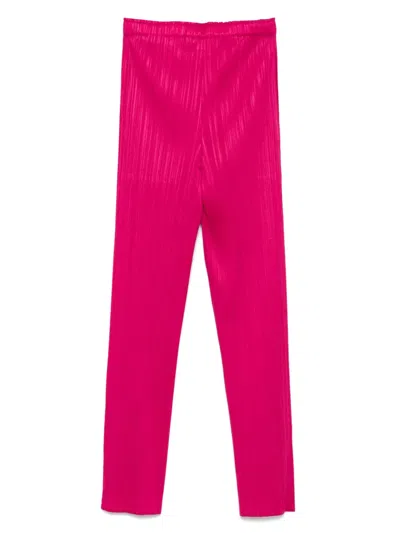 Issey Miyake Pleats Please  Pleated Trousers In Pink