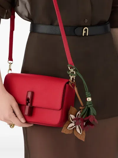 Furla Iride Small Red Leather Crossbody Bag