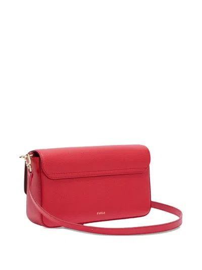 Furla Iride Small Red Leather Crossbody Bag