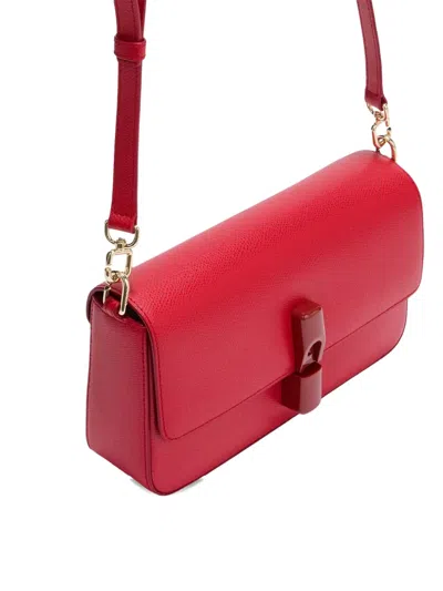 Furla Iride Small Red Leather Crossbody Bag