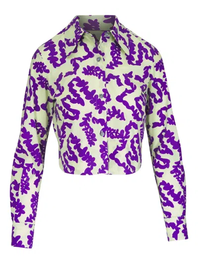 花卉印花短款衬衫