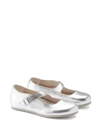 Birkenstock Tracy Metallic Ballet Flats In Silver