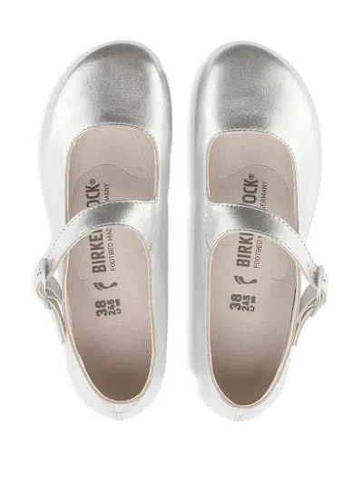 Birkenstock Tracy Metallic Ballet Flats In Silver