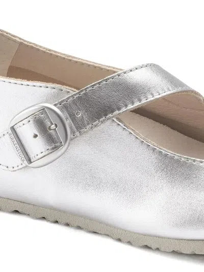 Birkenstock Tracy Metallic Ballet Flats In Silver