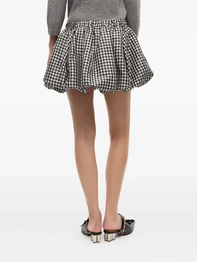 Ganni Skirt With Balloon Effect And Gingham Pattern In Multi