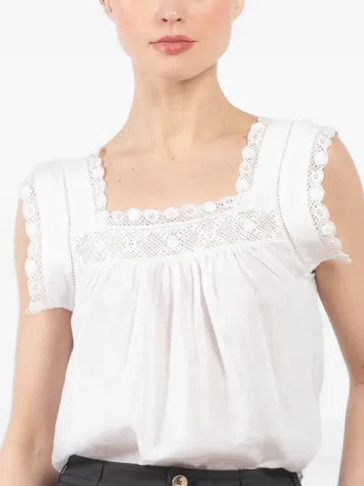 Doen Almadia Crochet-trimmed Ramie Mini Dress In White