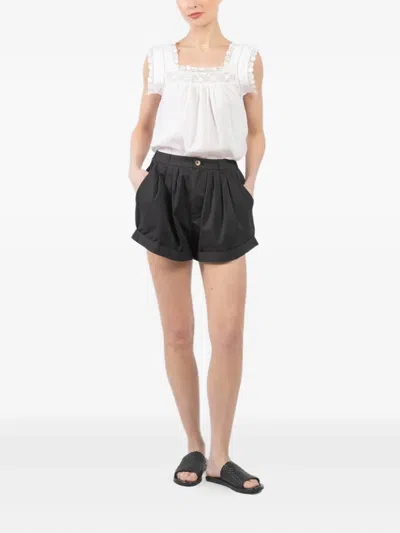 Doen Almadia Crochet-trimmed Ramie Mini Dress In White