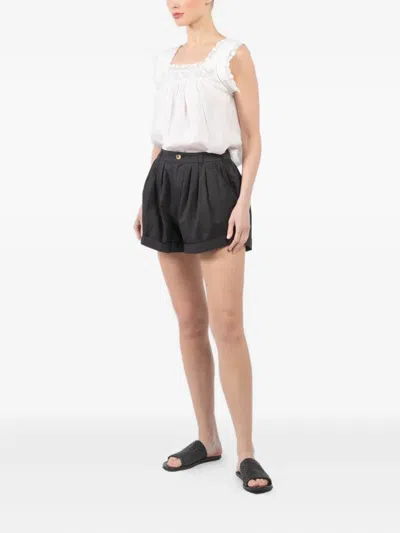 Doen Almadia Crochet-trimmed Ramie Mini Dress In White