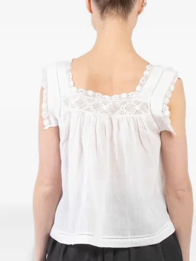 Doen Almadia Crochet-trimmed Ramie Mini Dress In White